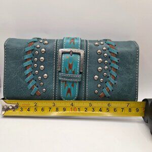 Montana West Aztec Buckle‎ Collection Trifold Wallet Wristlet NWT